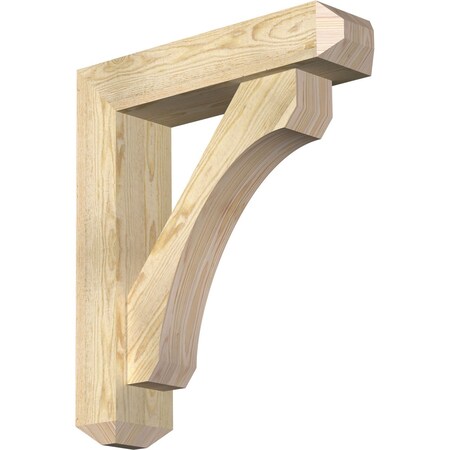 Ekena Millwork Legacy Craftsman Rough Sawn Bracket w/ Offset Brace, Douglas Fir, 6"W x 24"D x 28"H BKT0604X24X28LEC04RDF